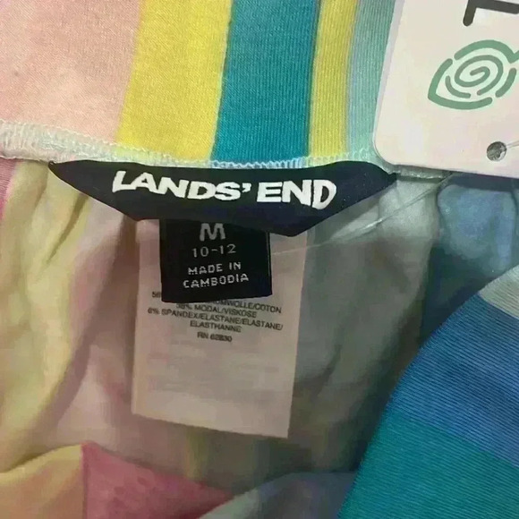 Lands end tencel pink and blue stretch skirt size medium 10-12 NWT - Picture 5 of 7